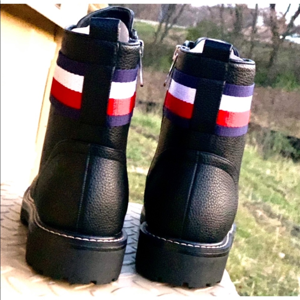 NWT Tommy Hilfiger Black Lavo 2 Moto Combat Boots - Picture 7 of 14